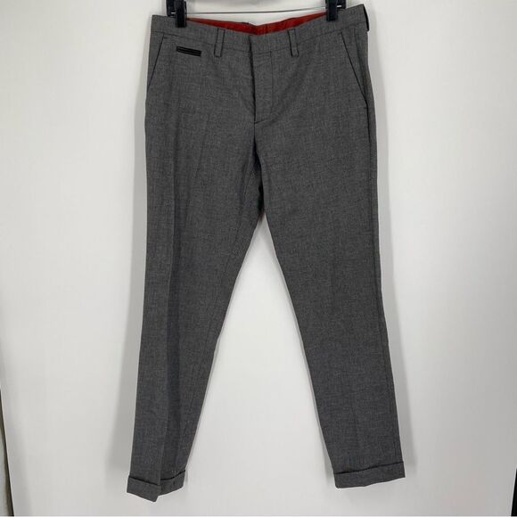 Zara Man Gray Dress Pants with Tailored Cut and Cuffed Hem - Picture 1 of 3